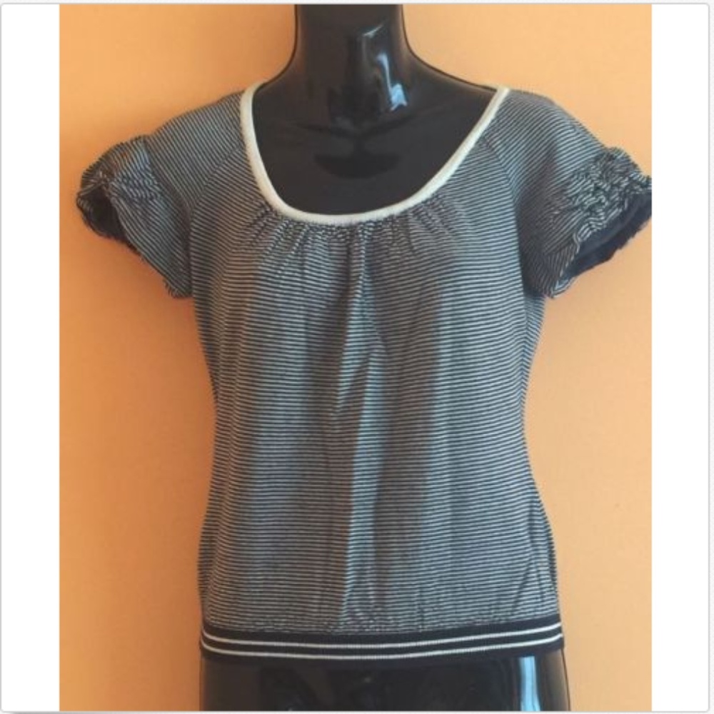 Moschino Cheap&Chic CapSleeve Striped Sweater SZ S
